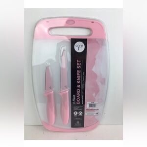 New Core kitchen Cutting Board And Knifes Set Pink White
